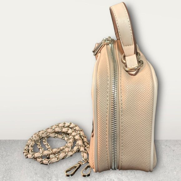 Adrienne Vittadini Dusty Rose Pink Pebbled type design Crossbody Bag Purse - Picture 3 of 15